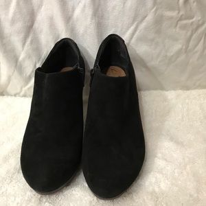 Clarks Black Suede Ankle Booties